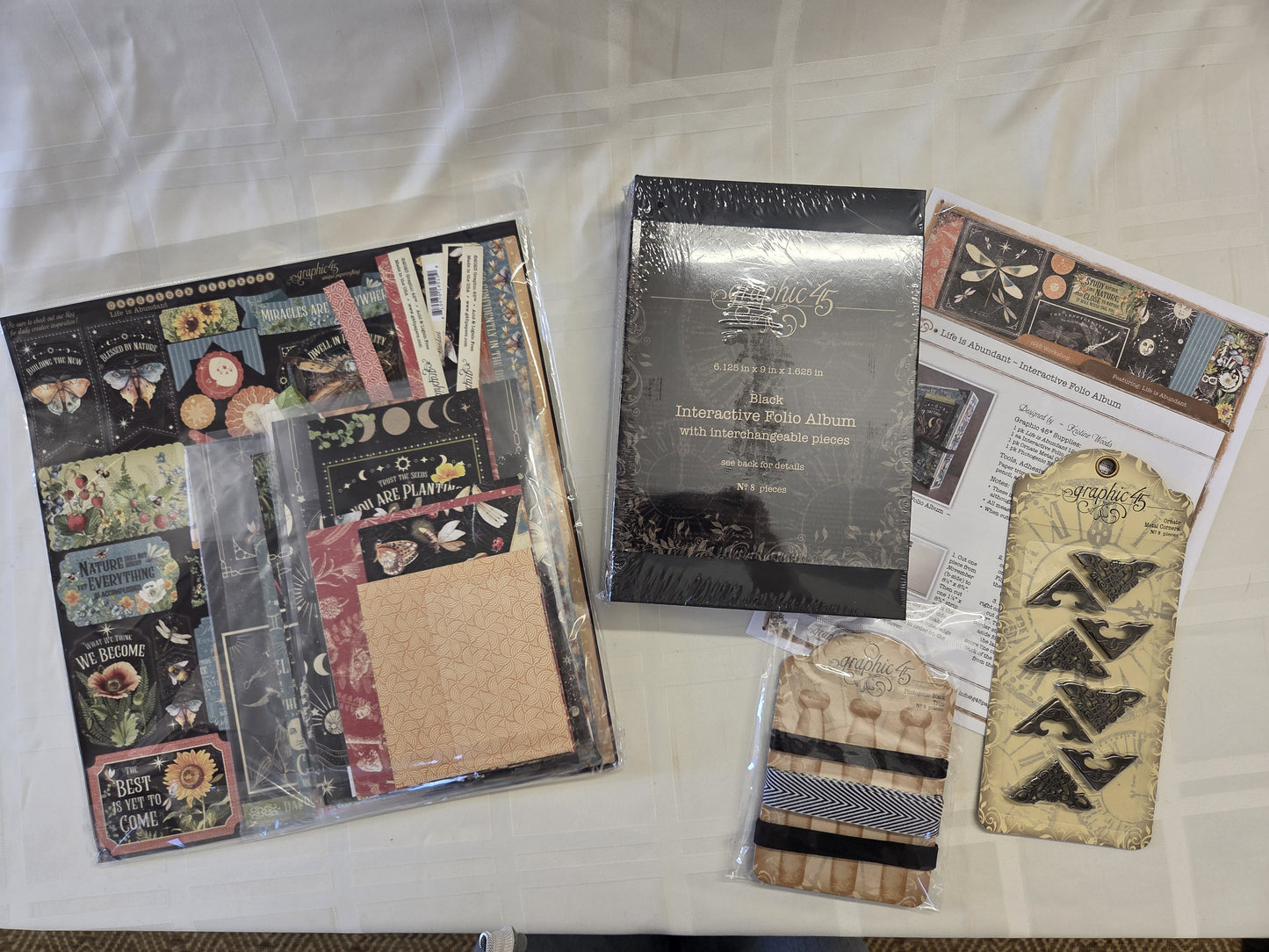 Graphic 45 Black Interactive Folio Album Set "Life is Abundant"