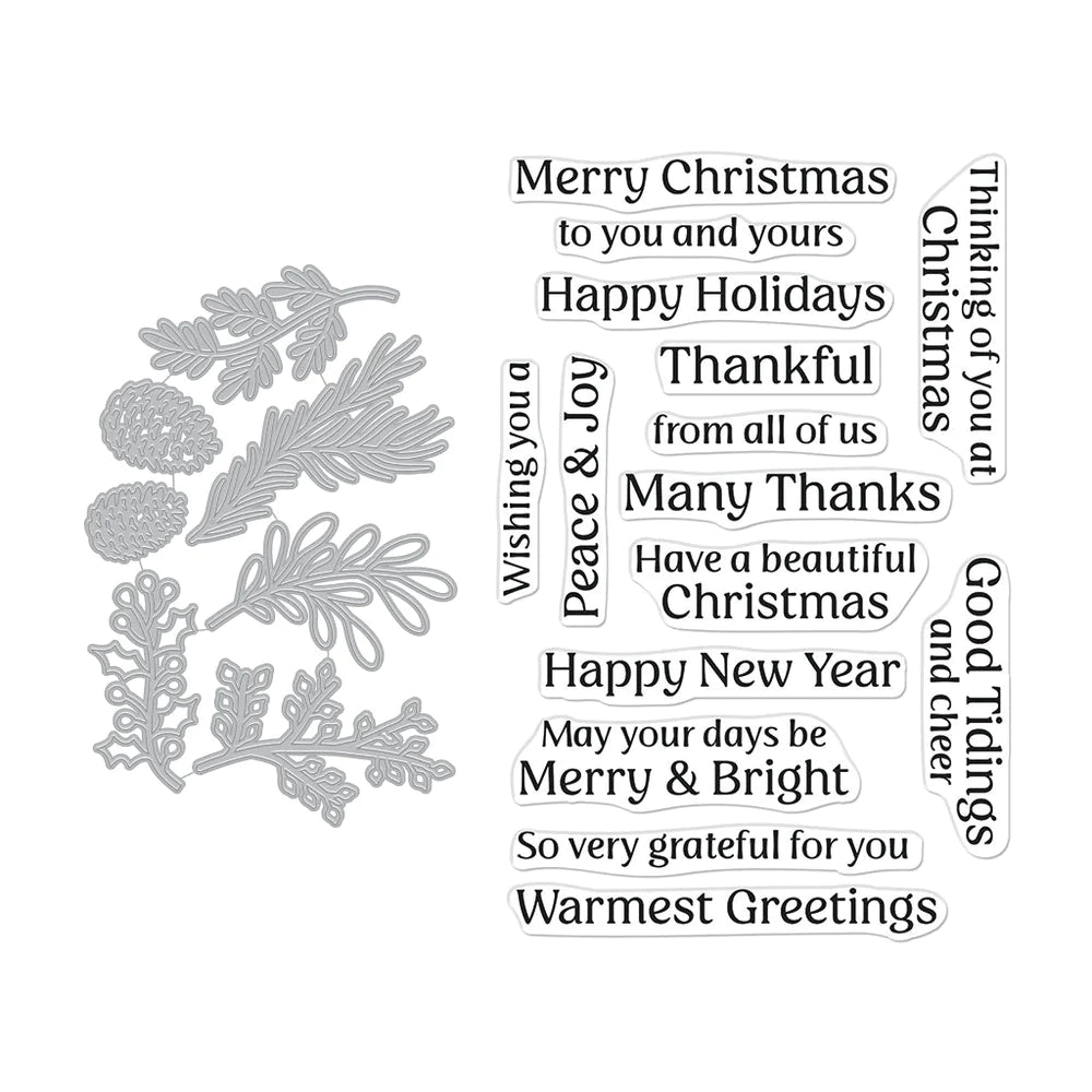 H A WINTER FOLIAGE STAMP & CUT XL