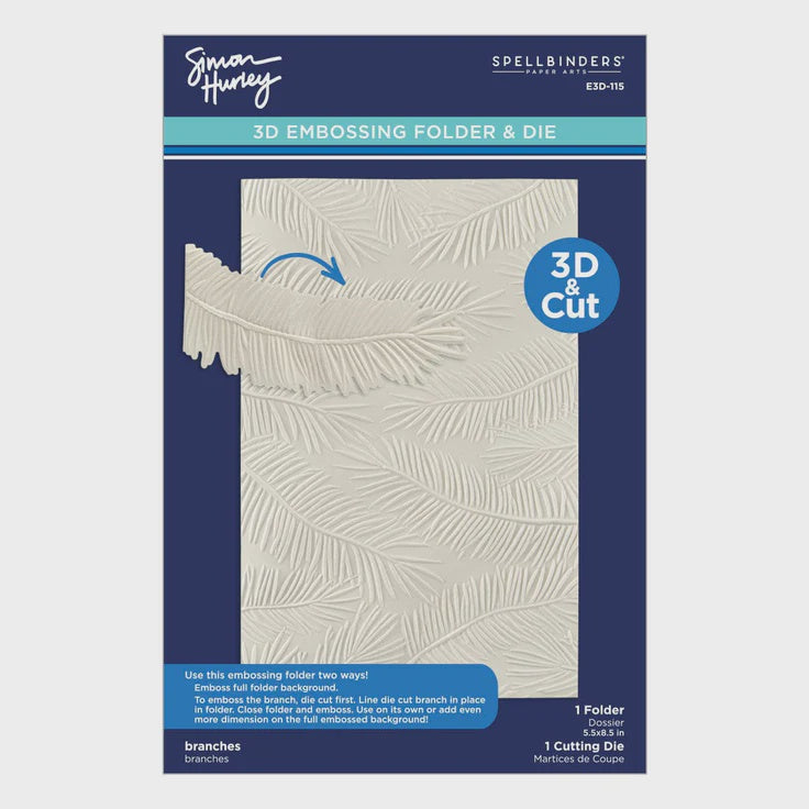 SB BRANCHES EMBOSSING FOLDER WITH DIE