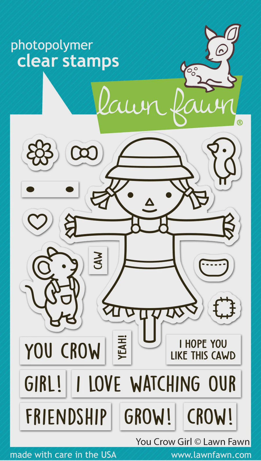 LF YOU CROW GIRL STAMPS