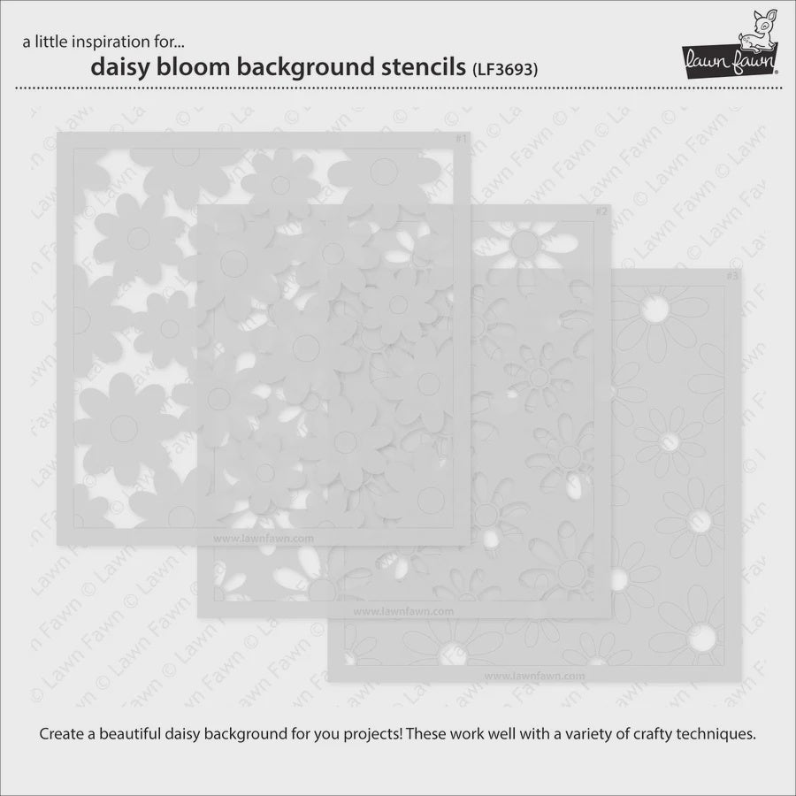 LF DAISY BLOOMS BACKGROUND STENCIL SET