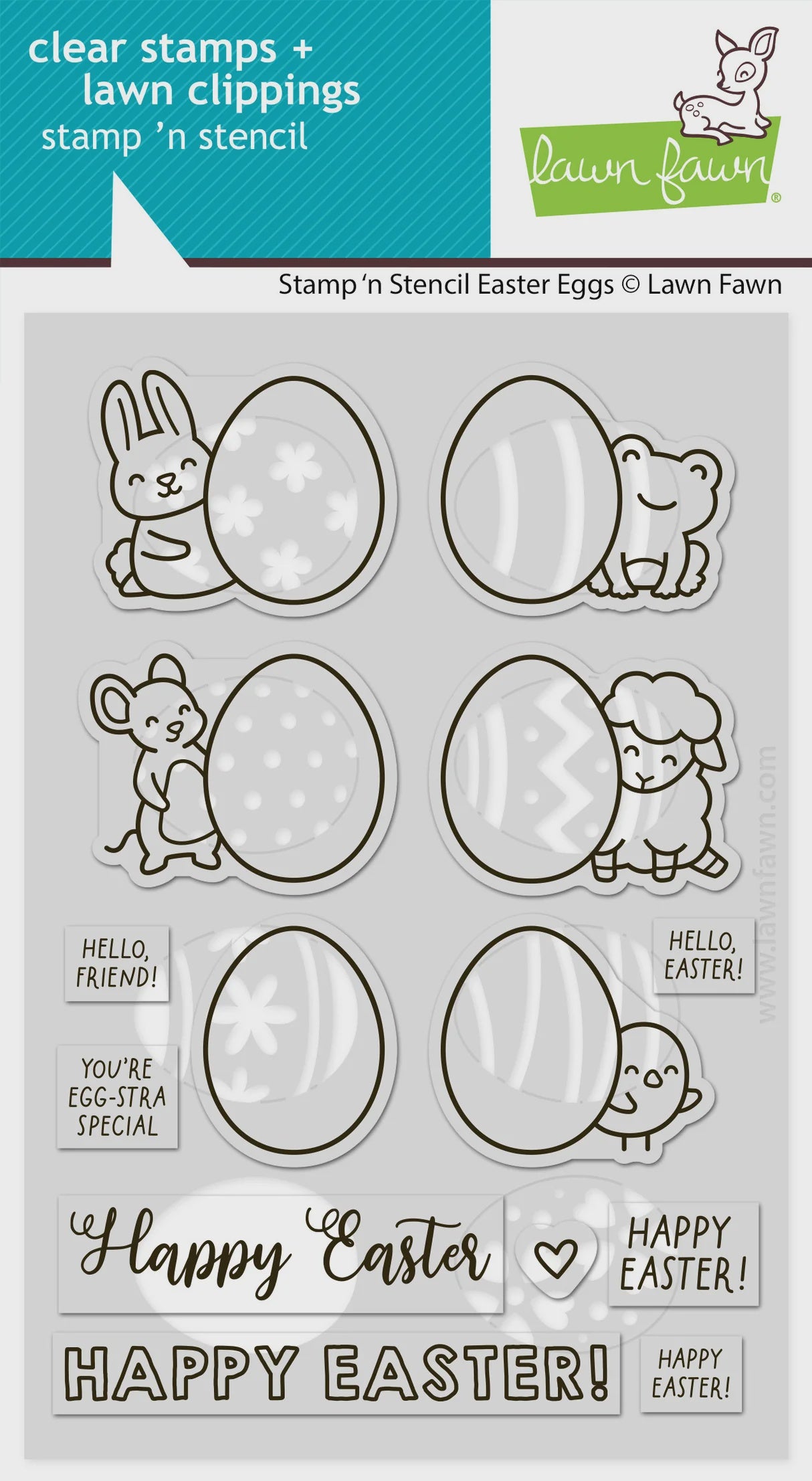 LF STAMP N' STENCIL EASTER EGGS STAMP SET