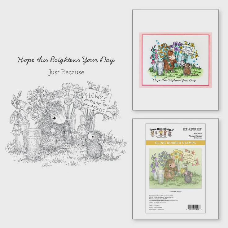 SB HM FLOWER MARKET CLING RUBBER STAMPS