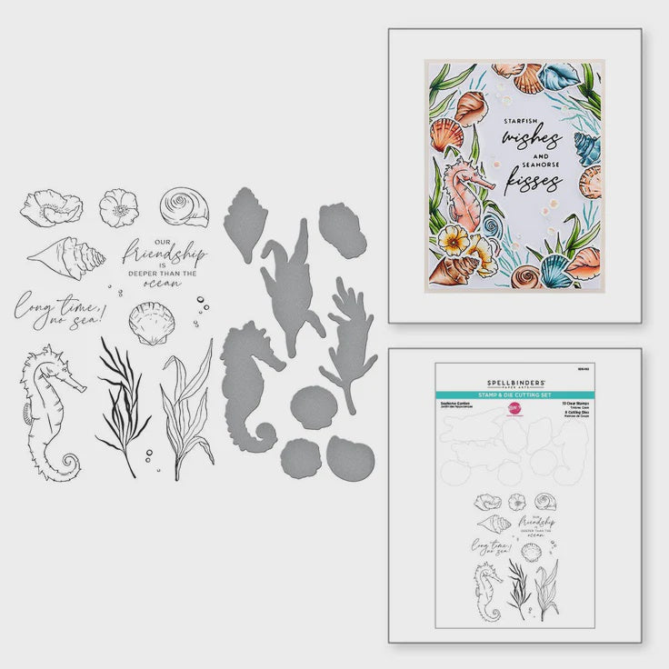 SB SEAHORSE GARDEN STAMP & DIE CUTTING SET