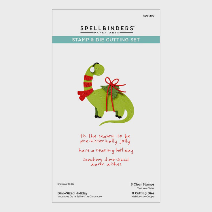 SB DINO SIZED HOLIDAY STAMP & DIE SET