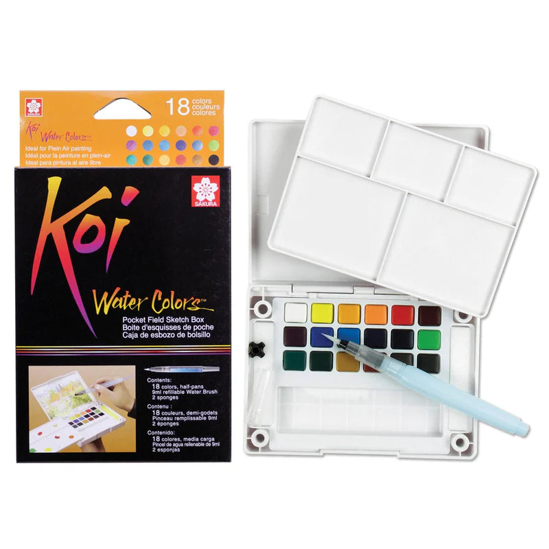 KOI WATERCOLOR 18 COLOR POCKET SKETCH BOX