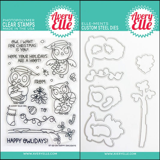 AE HAPPY OWLDAYS STAMP AND DIE SET