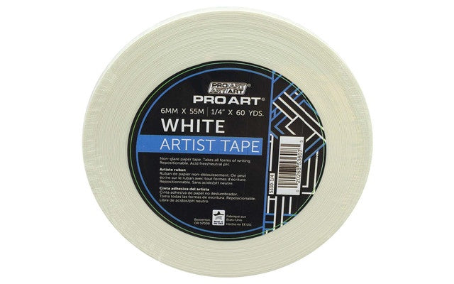 PA WHITE ARTIST TAPE 1/4"X60YD