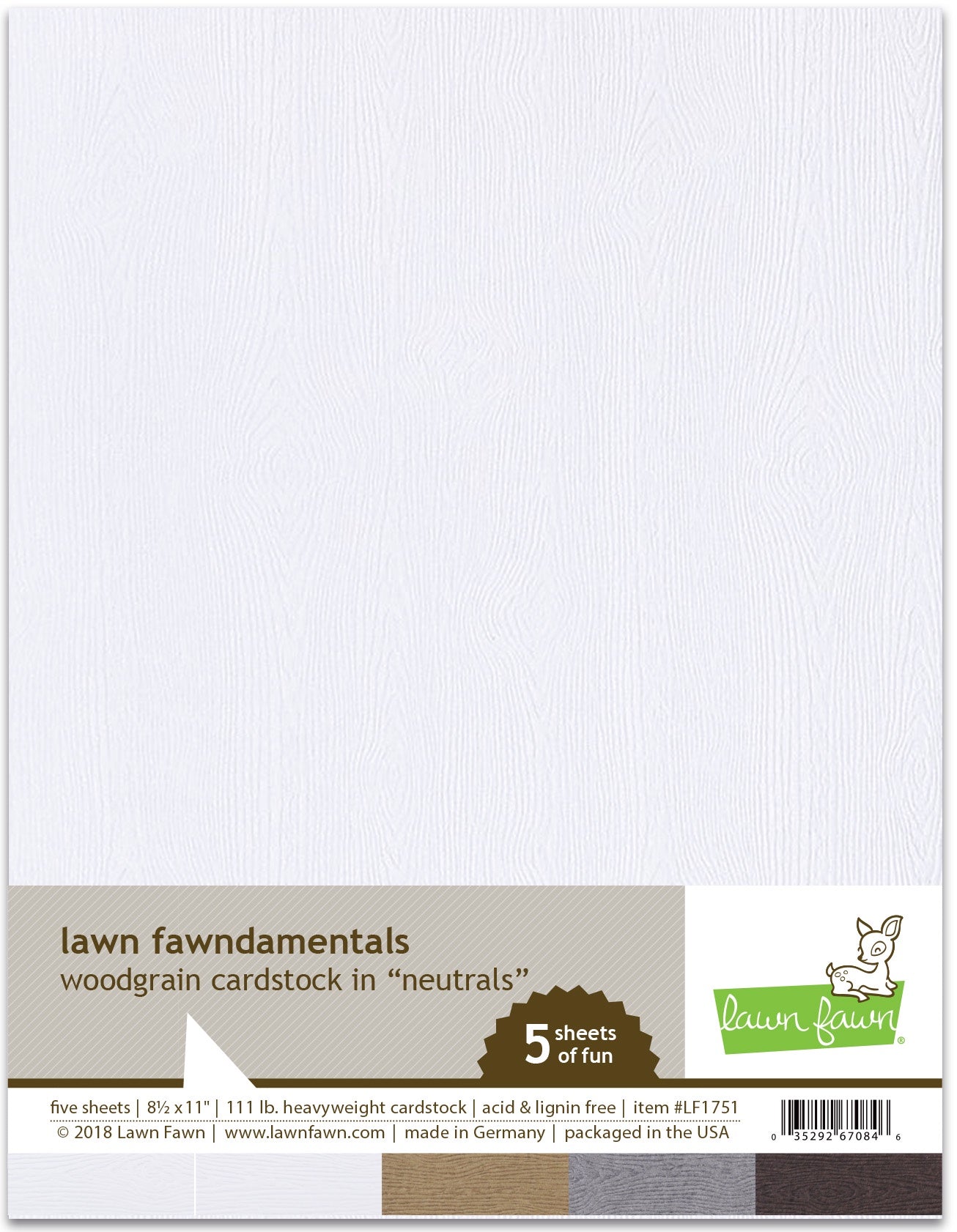Lawn Fawn - 8.5x11 specialty paper - White Woodgrain Cardstock