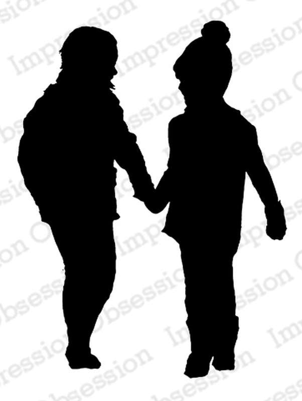 IO SNOW GIRLS SILHOUETTE CLING STAMP