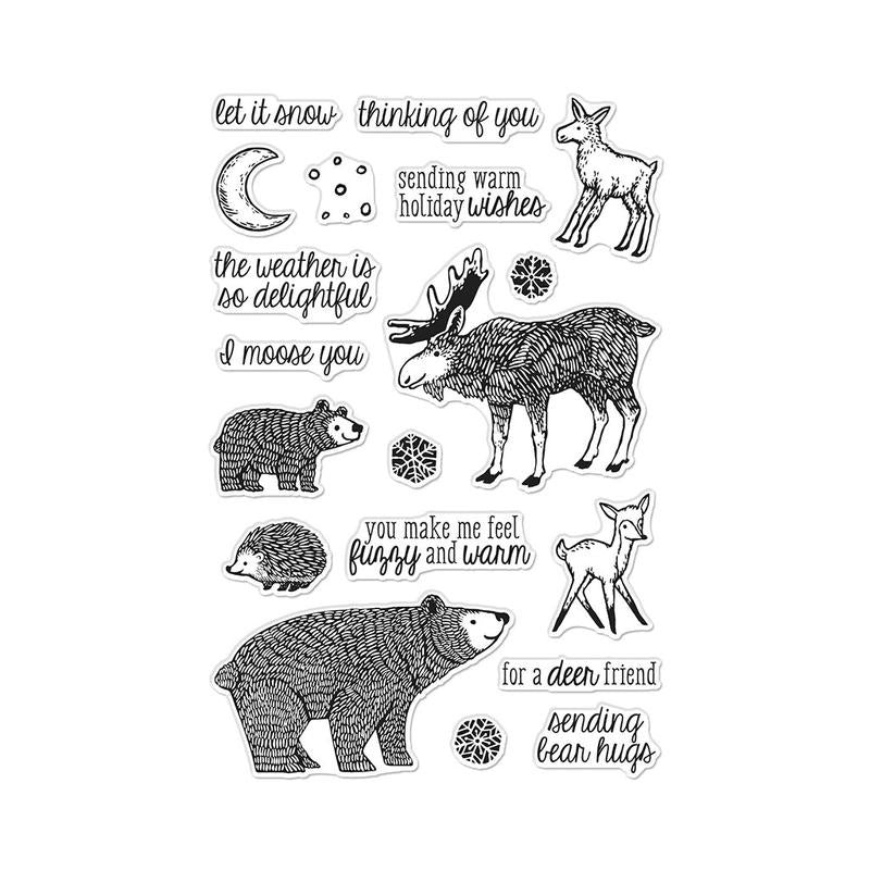 H A CLEAR FUZZY WINTER ANIMALS STAMP SET