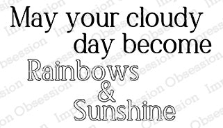 IO RAINBOWS AND SUNSHINE WOOD MOUNTED STAMP