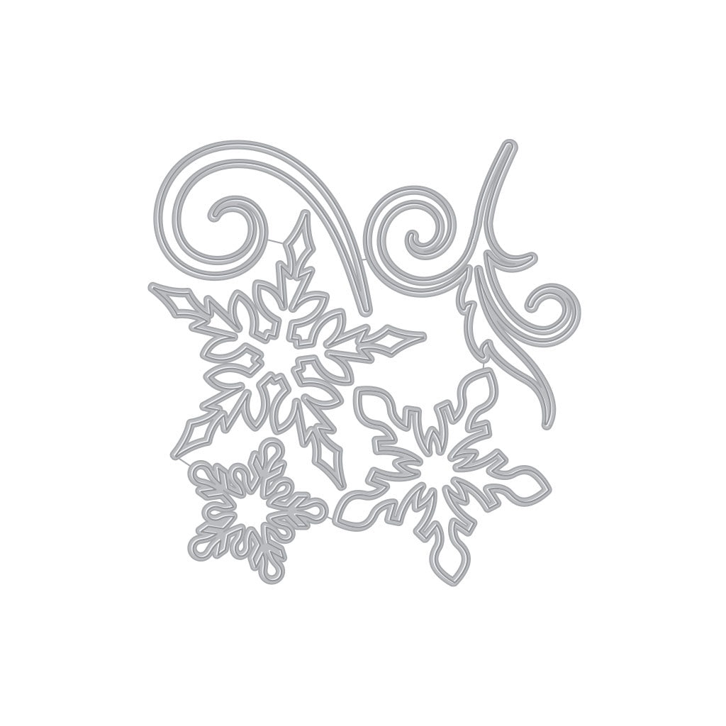 H A LARGE SNOWFLAKES AND SWIRLS DIE SET