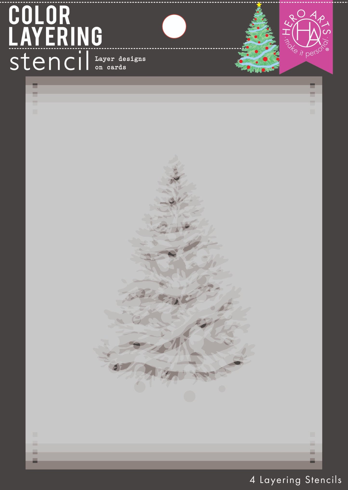H A COLOR LAYERING O CHRISTMAS TREE STENCIL SET