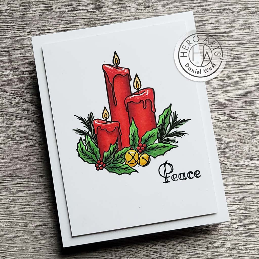 H A CLEAR HOLIDAY CANDLE ARRANGEMENT STAMP SET