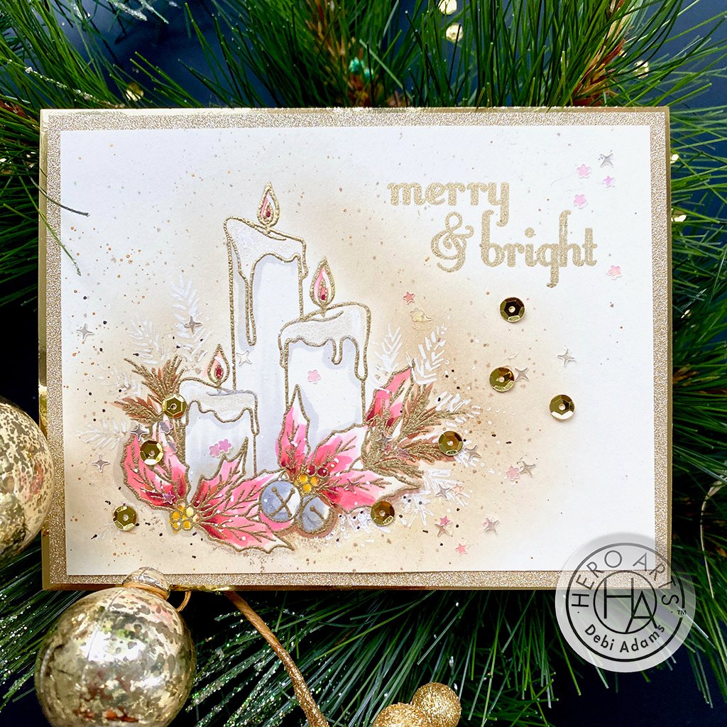H A CLEAR HOLIDAY CANDLE ARRANGEMENT STAMP SET