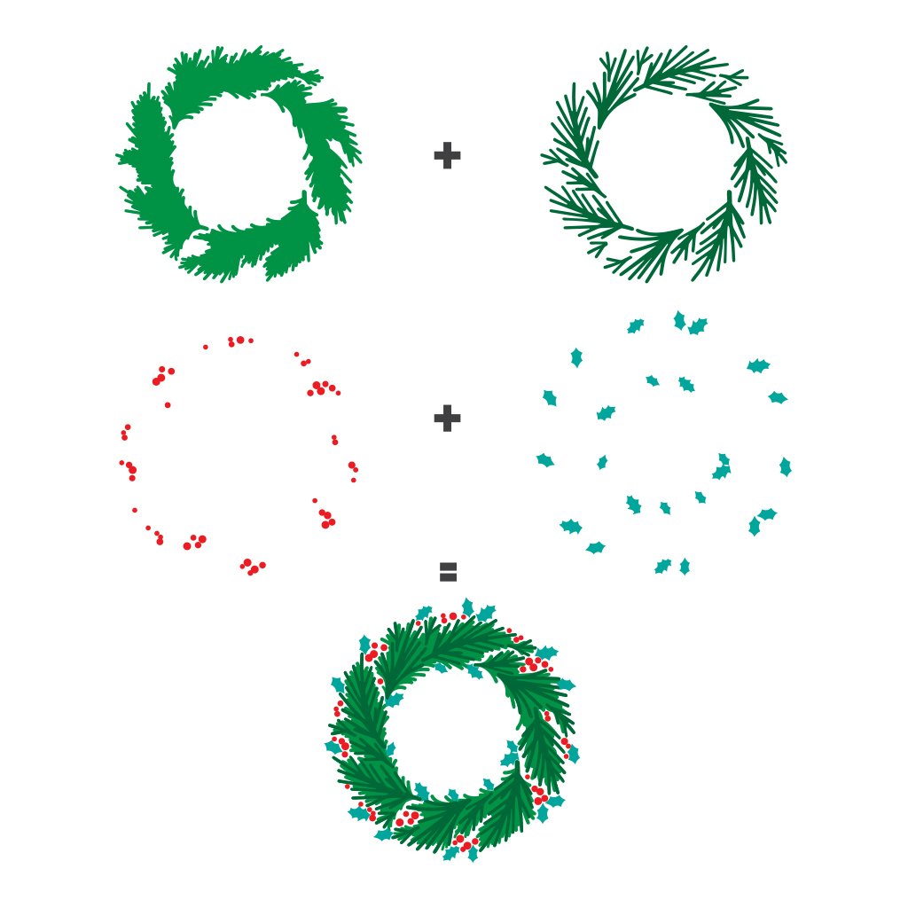 H A COLOR LAYERING WREATH STENCIL SET