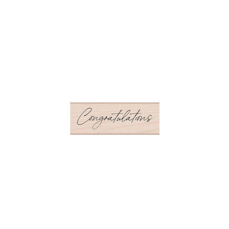 H A CURSIVE CONGRATULATIONS WOOD STAMP