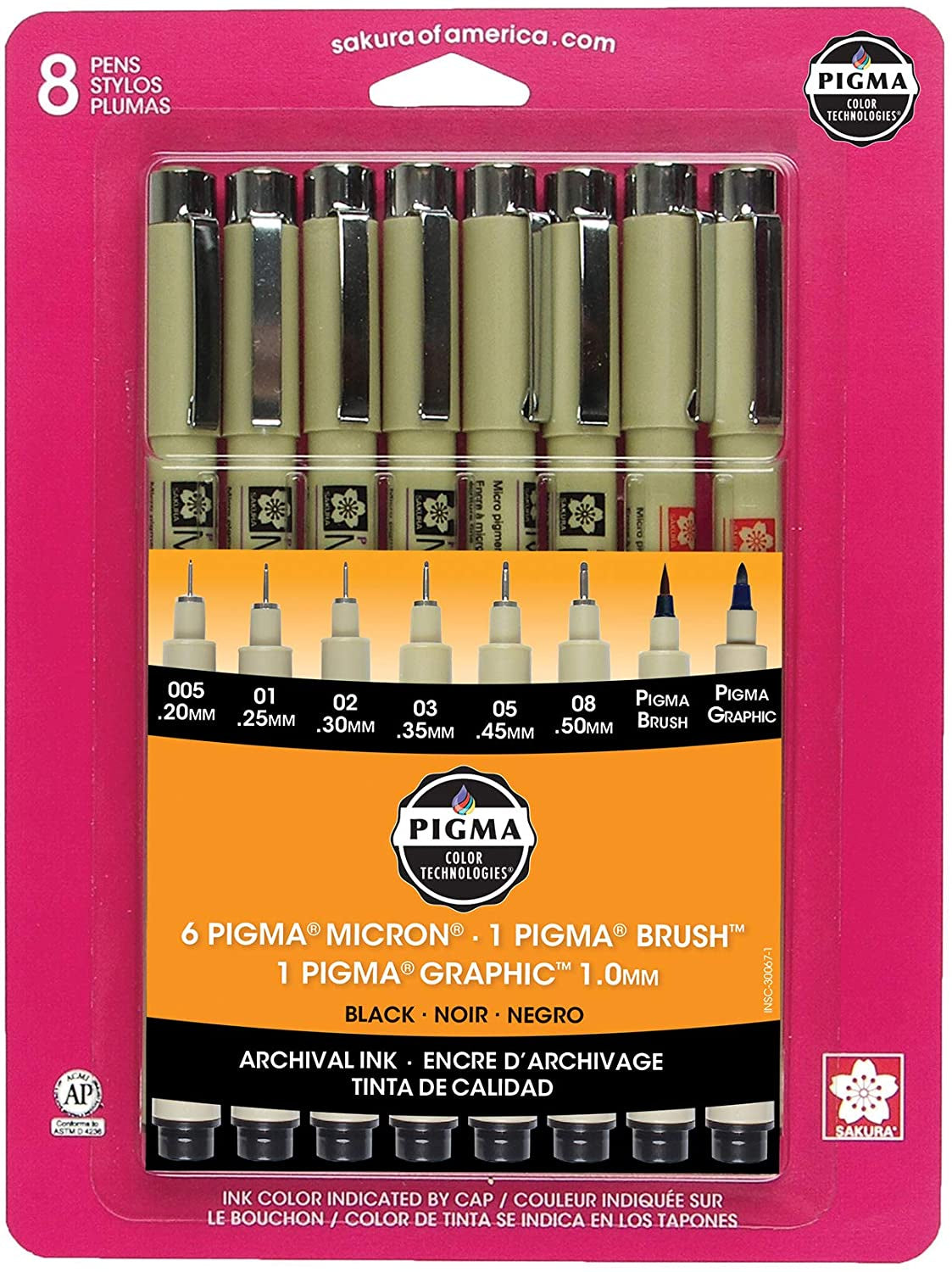 PIGMA SET 8 BLACK ASST