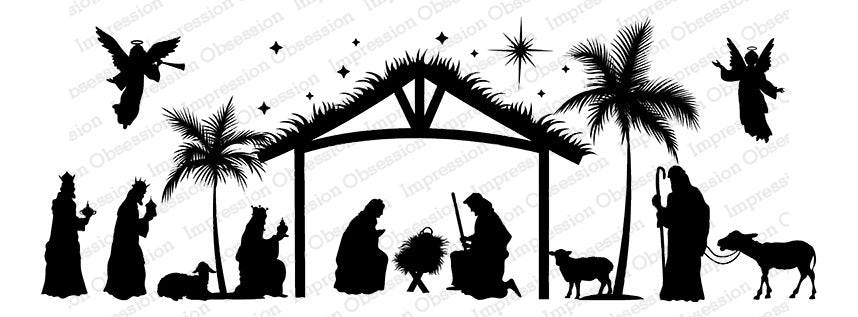IO SLIM SCENES NATIVITY CLING STAMP