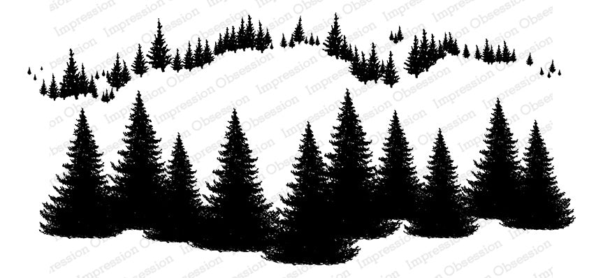 IO SLIM SCENES FIR TREES CLING STAMP