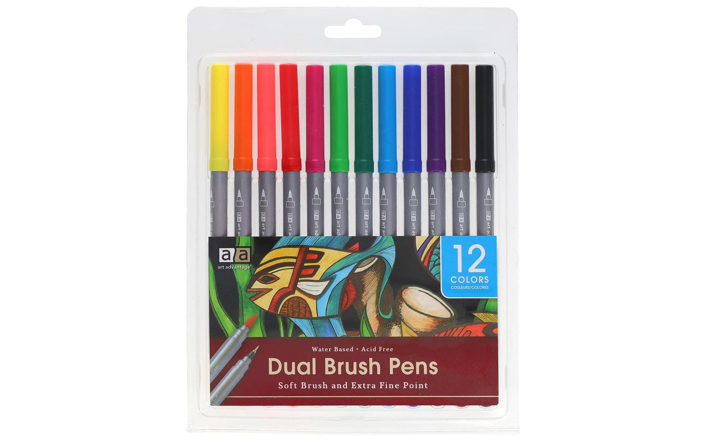 ART AD DUAL BRUSH PEN SET 12 COLOR