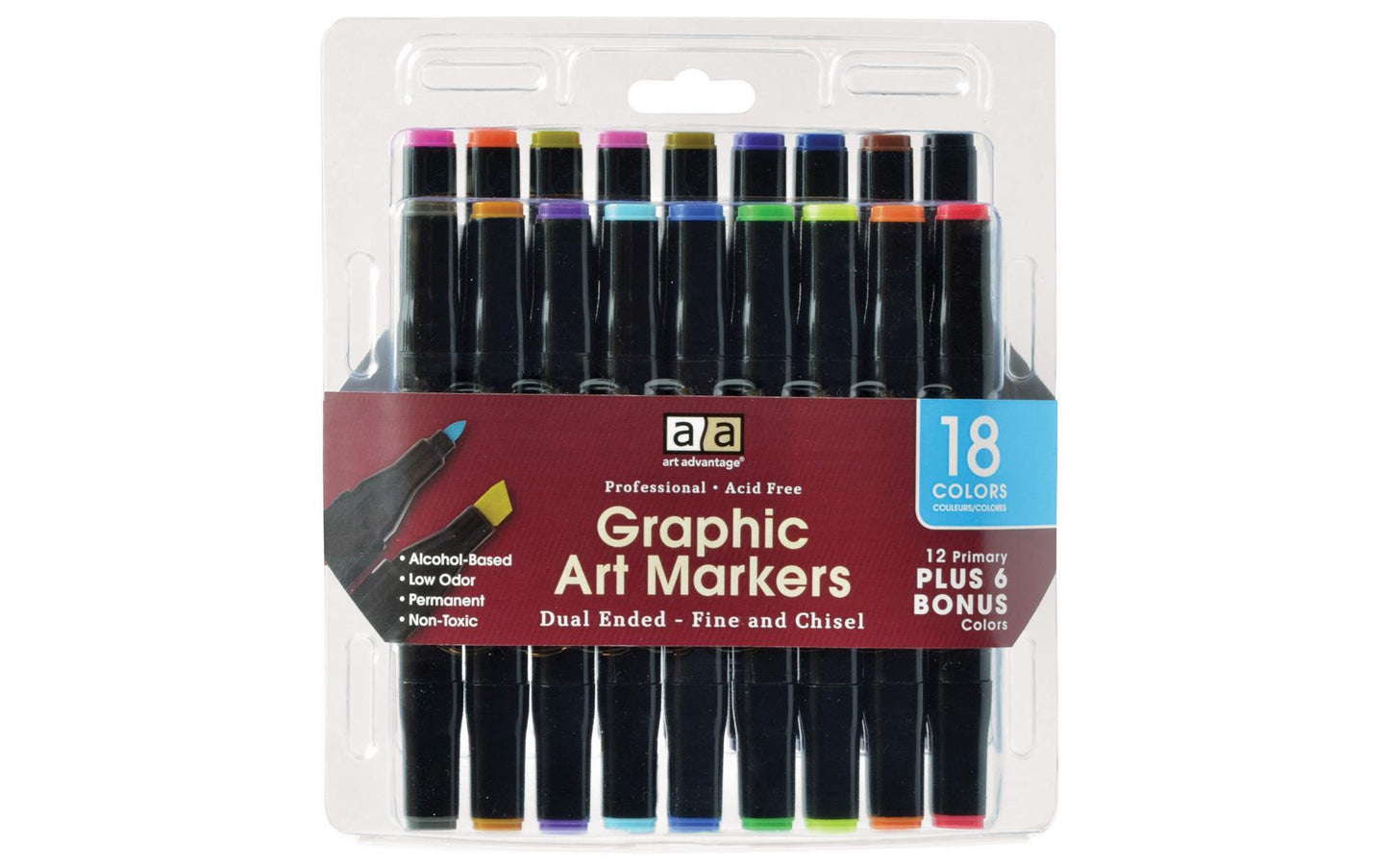 ART AD GRAPHIC ART MARKER 18 COLOR SET
