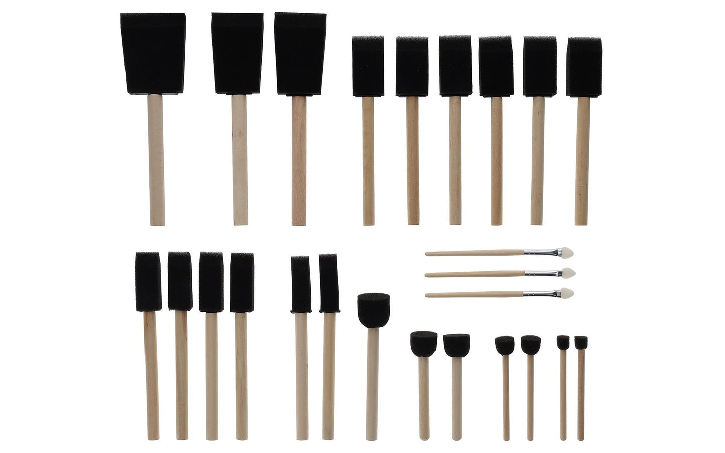 ART AD FOAM BRUSHES ASSORTMENT 25PC