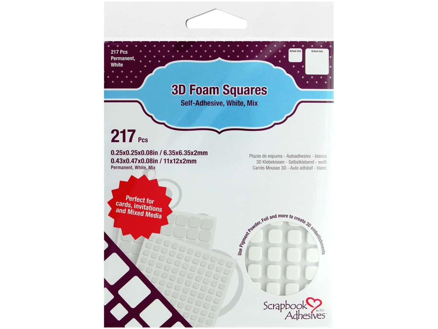 3L 3D FOAM SQUARES WHITE MIX
