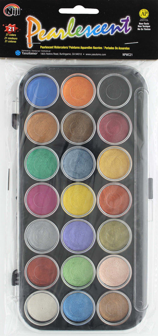 NIJI PEARLESCENT 21 COLOR WATERCOLOR SET