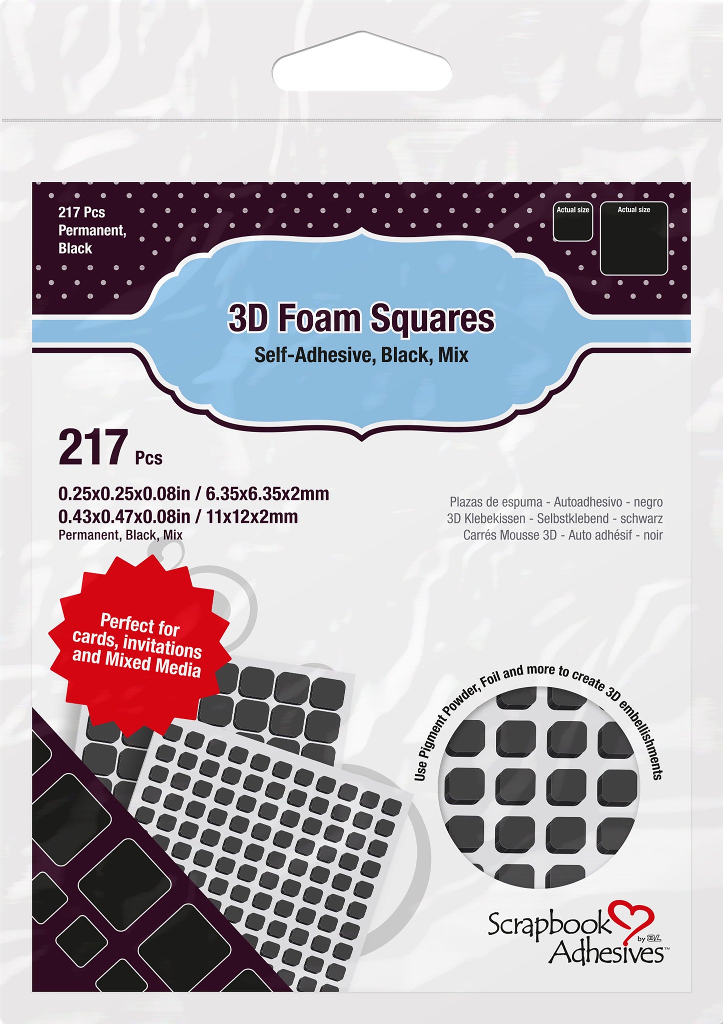 3L 3D FOAM SQUARES BLACK MIX