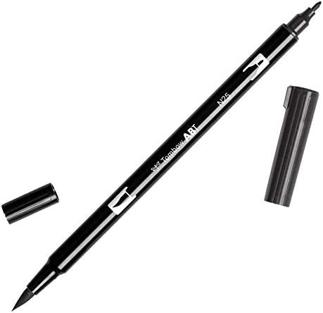 TOMBOW N25 LAMP BLACK DUAL BRUSH MARKER