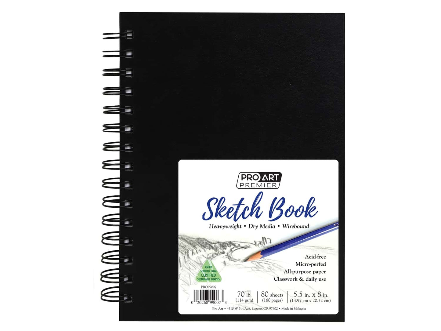 P A PREMIER SKETCH BOOK 5.5X8 SPIRAL BOUND