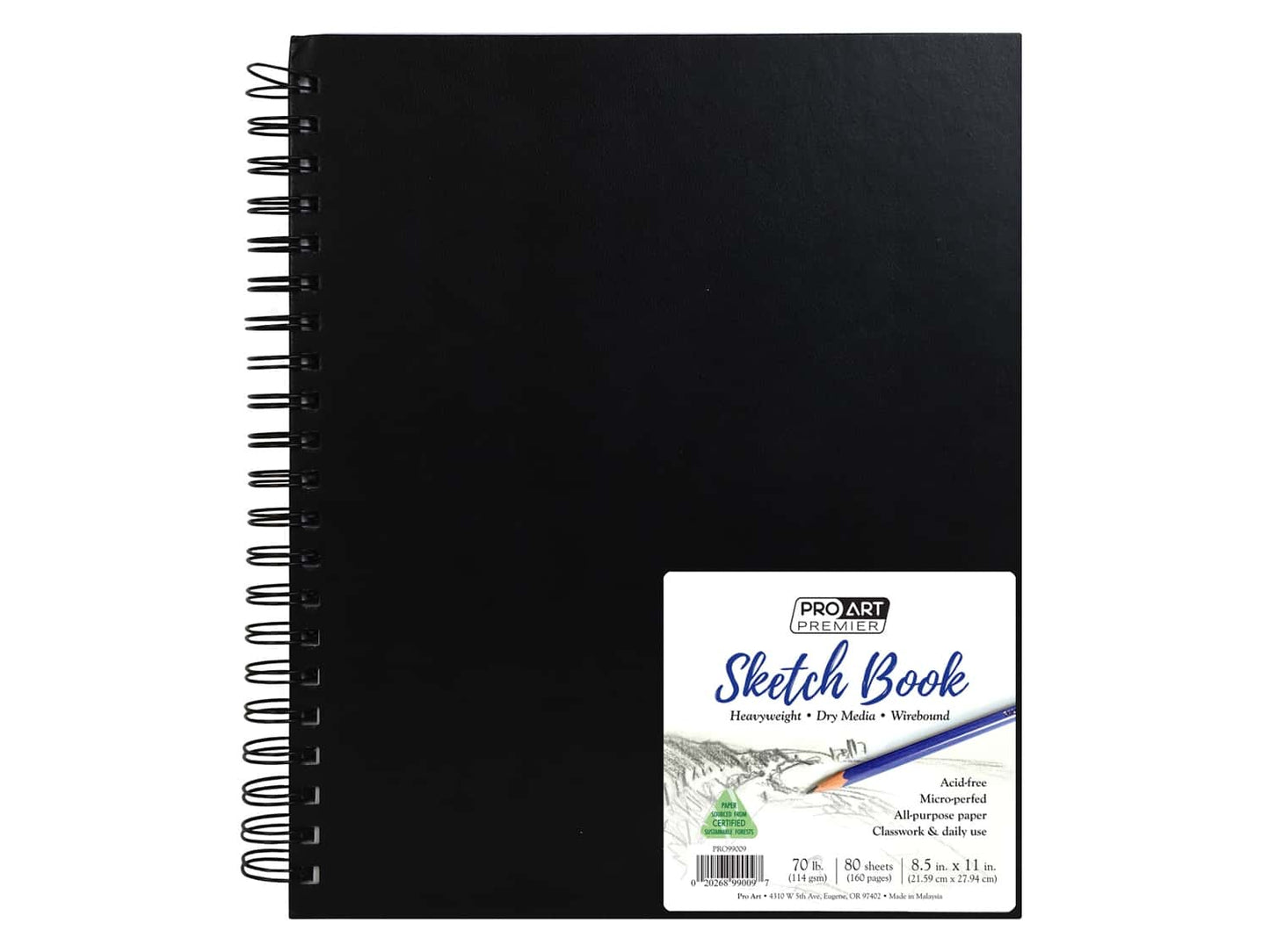 P A PREMIER SKETCH BOOK 8.5X11 SPIRAL BOUND