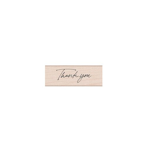 H A CURSIVE THANK YOU WOOD STAMP