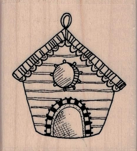 IO HANGING BIRDHOUSE WOOD STAMP