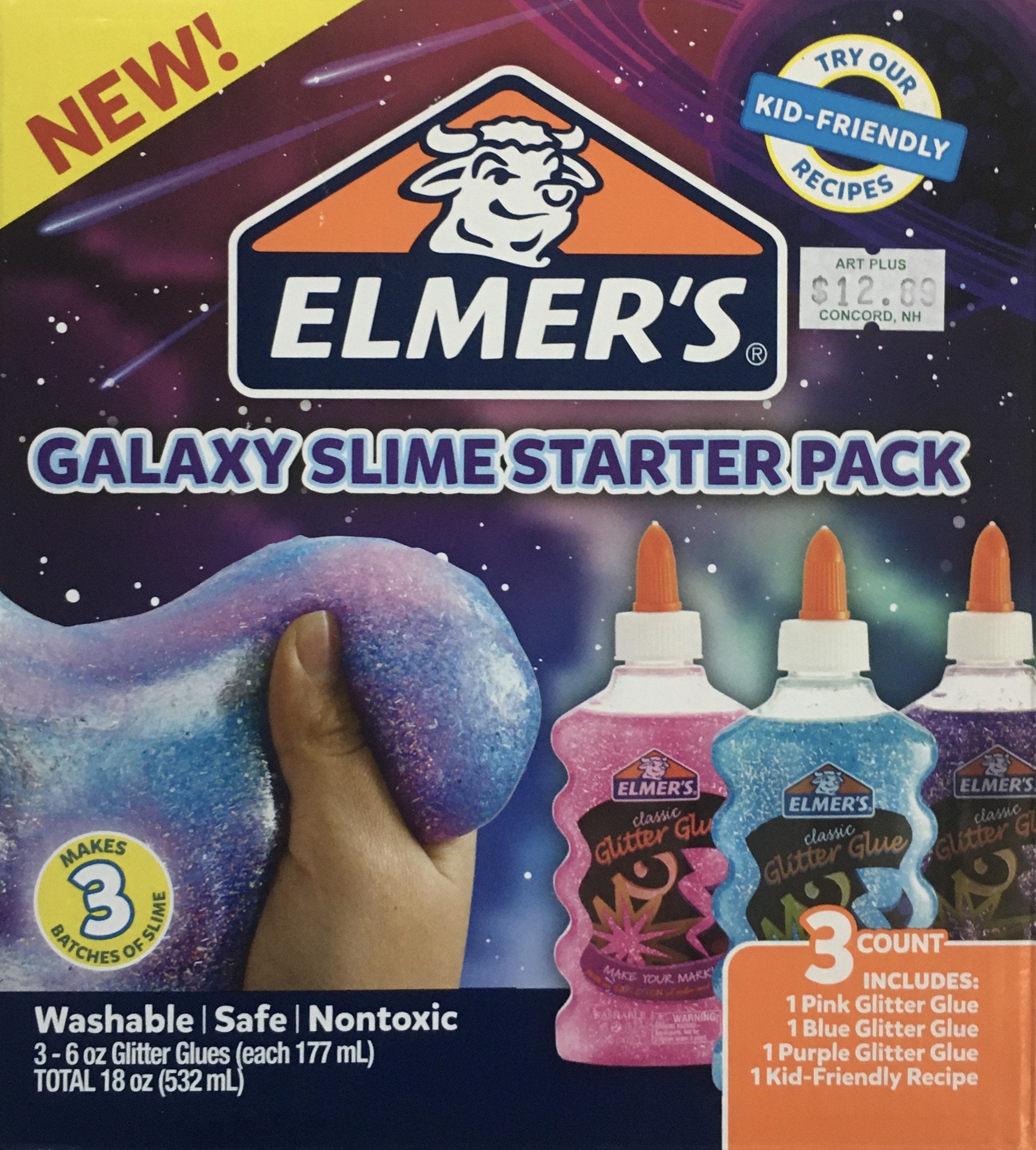 Elmer's Liquid Glitter Glue, Washable, Purple, 6 Ounces, 1 Count - Great  For Making Slime