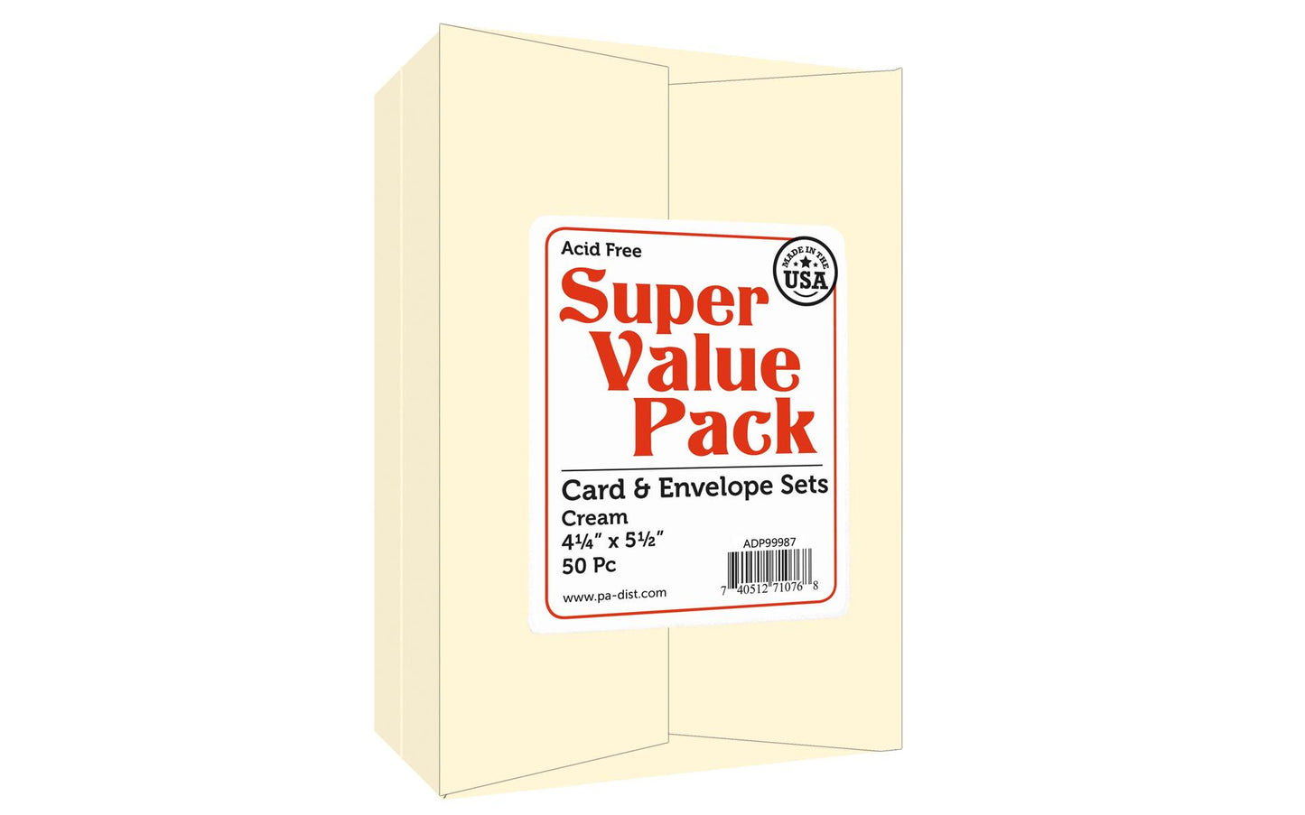 PA CARD & ENVELOPE CREAM 50 PC SUPER VALUE