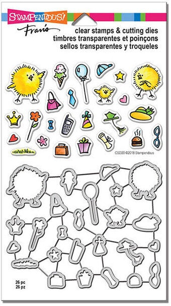 STA EVERYDAY CHICKS CLEAR STAMP / DIE SET