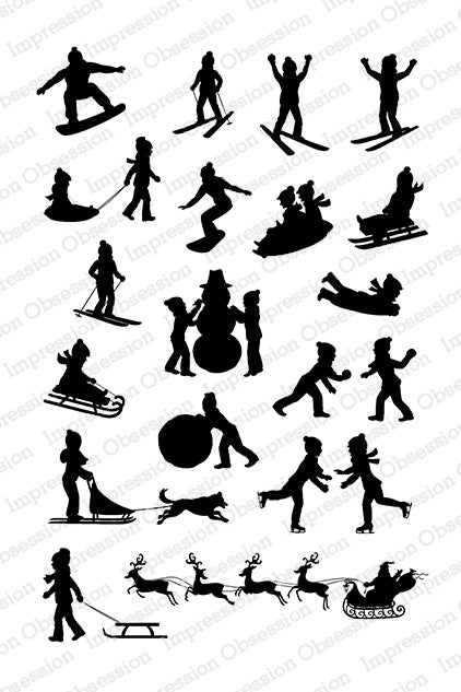 IO WINTER FUN SILHOUETTES CLEAR STAMP SET