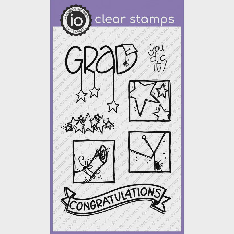IO CLEAR GRADUATION SQUARES STAMP SET