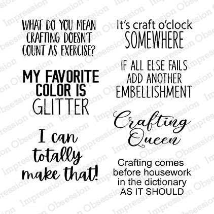 IO CRAFTY COFFEE MUG SAYINGS CLEAR STAMP SET