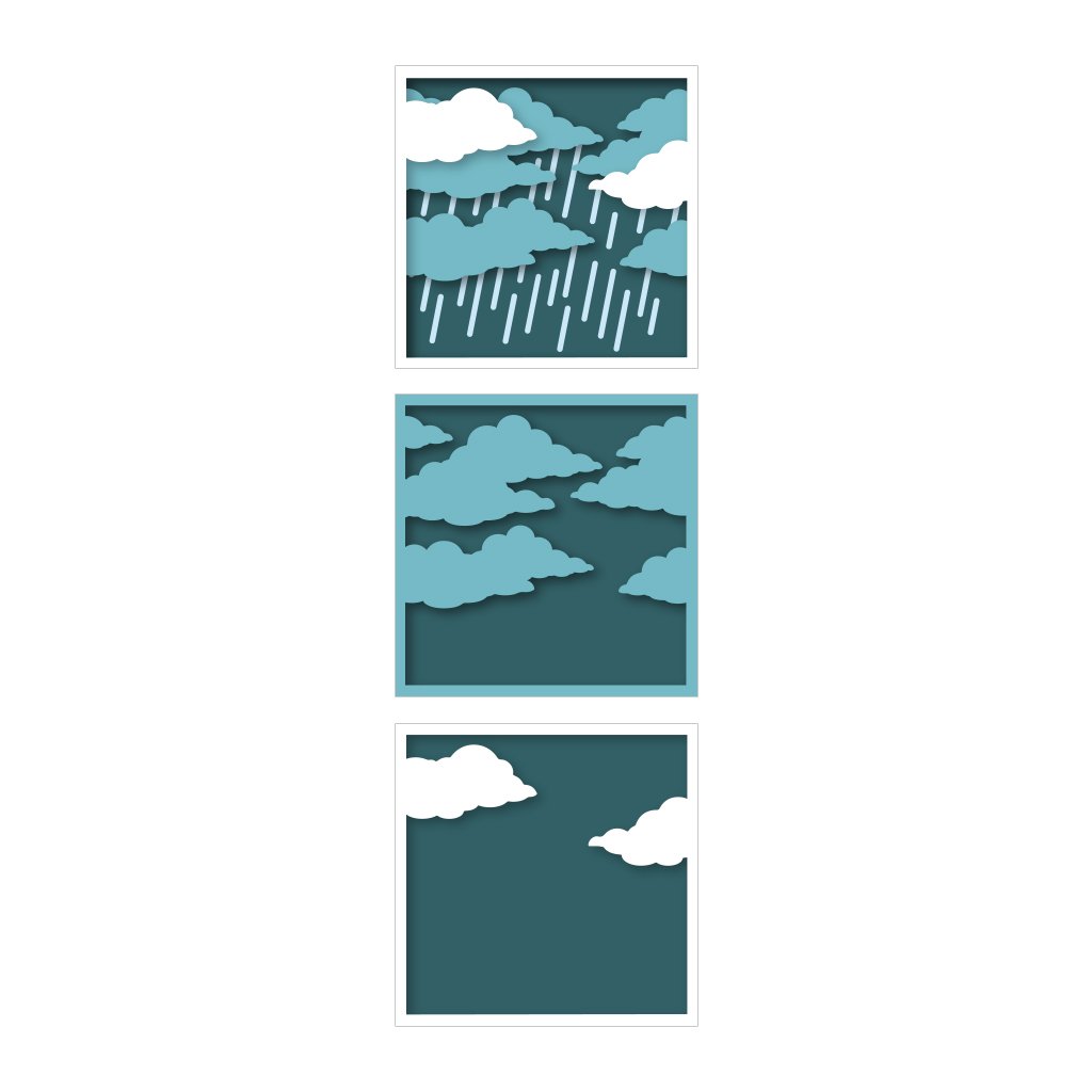 H A LOOKING GLASS RAIN & CLOUDS DIE SET