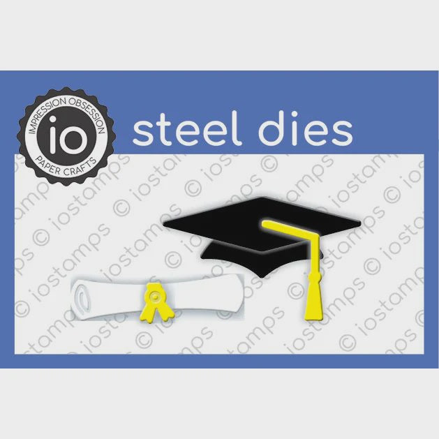 IO DIE MORTAR BOARD & SCROLL
