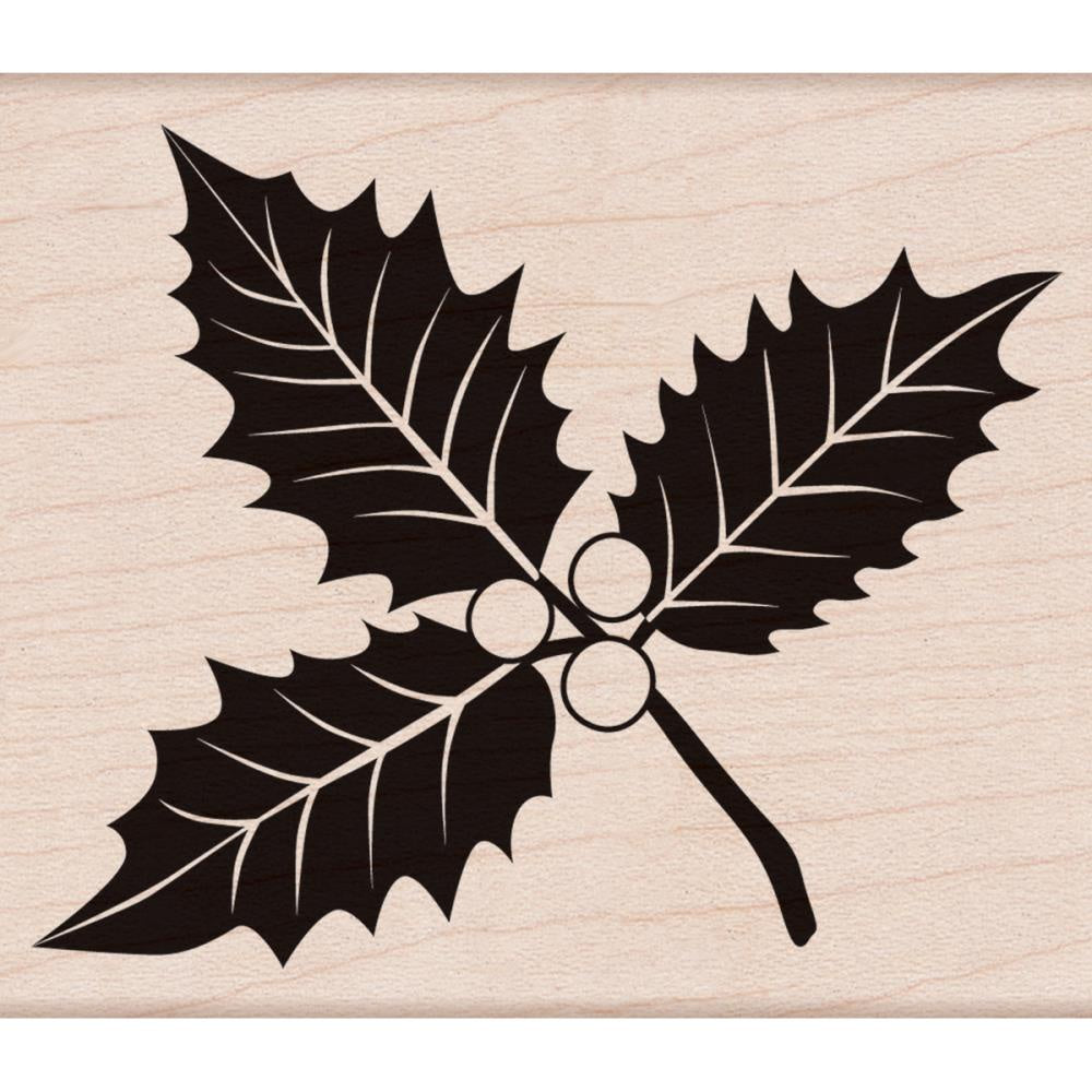 H A POINSETTIA W/ BERRIES STAMP