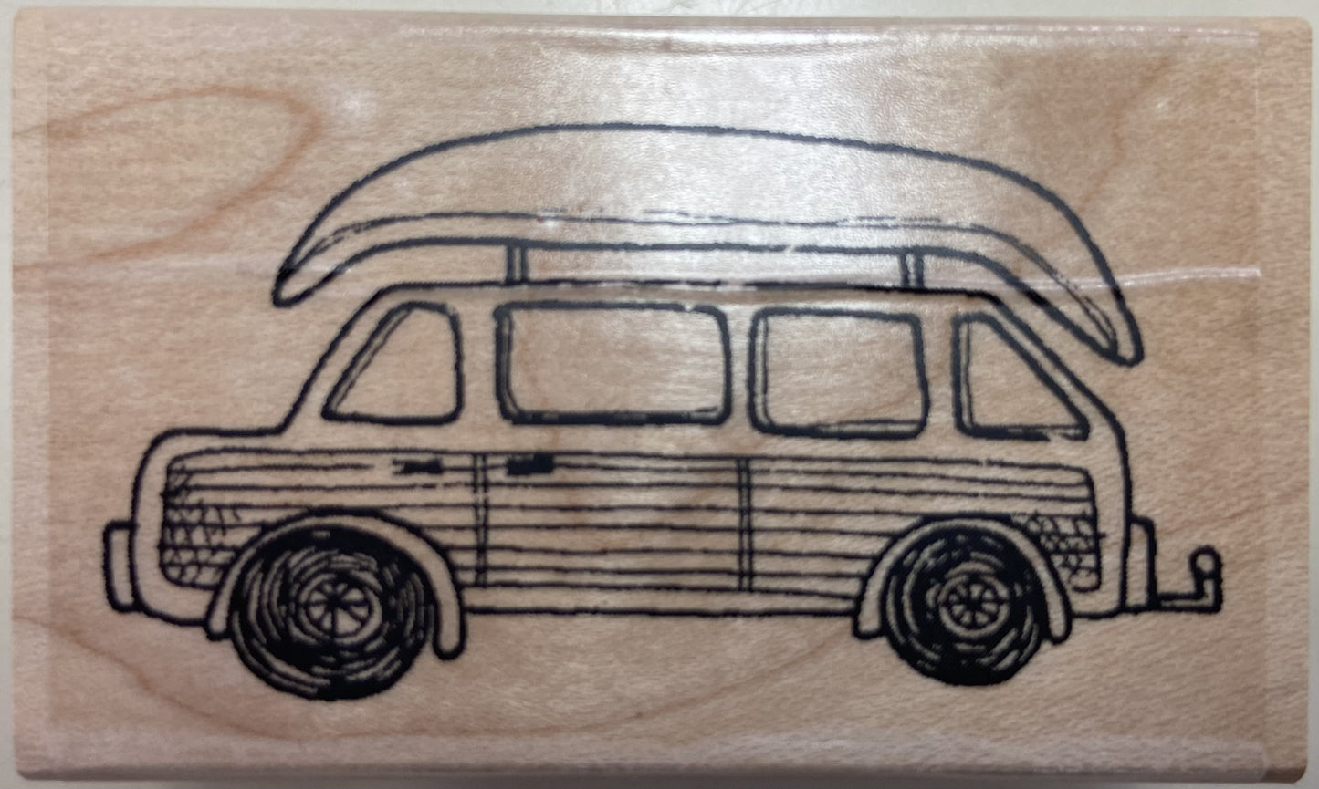 IO FAMILY WAGON WOOD STAMP