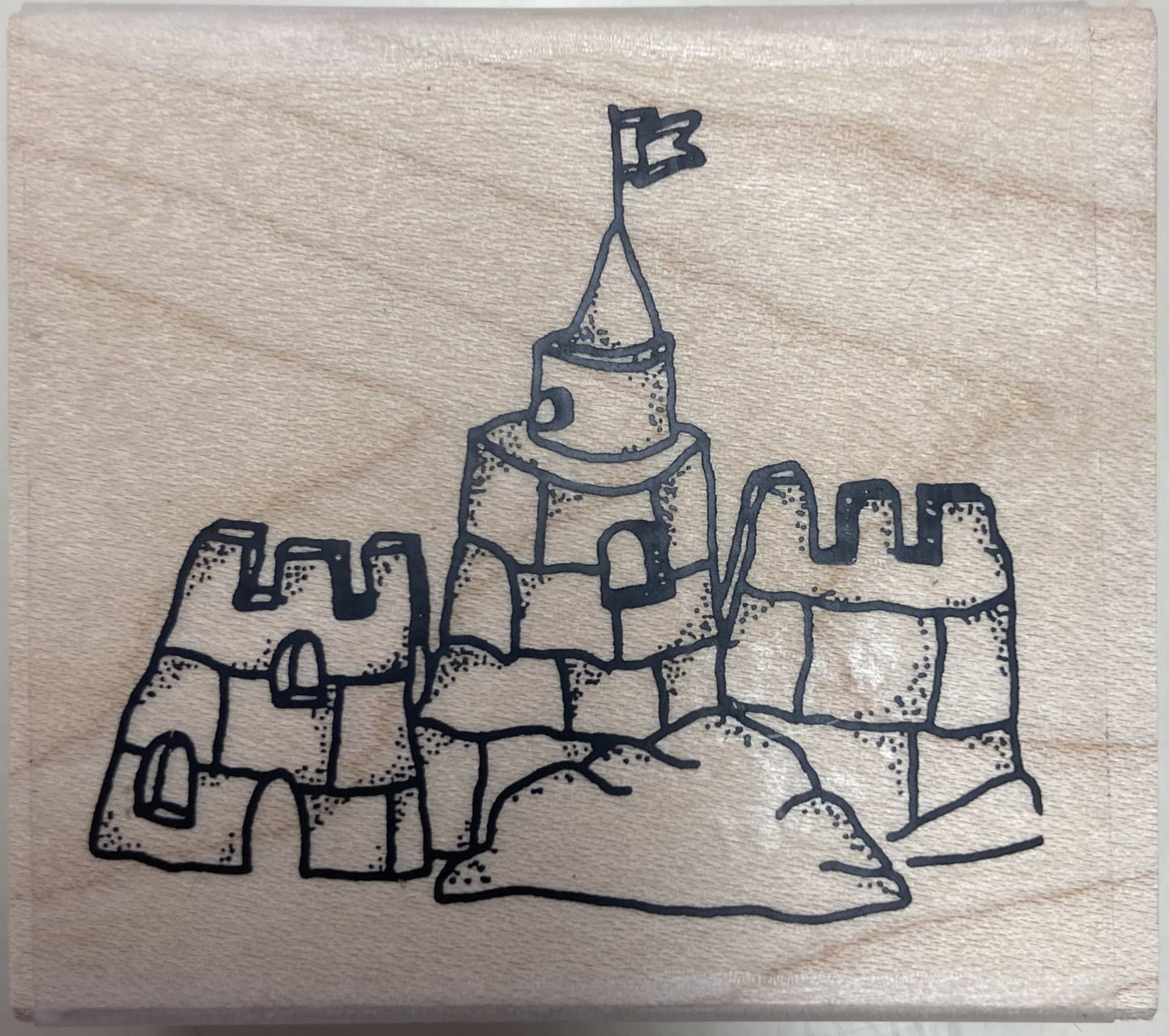 IO SAND CASTLE WOOD STAMP