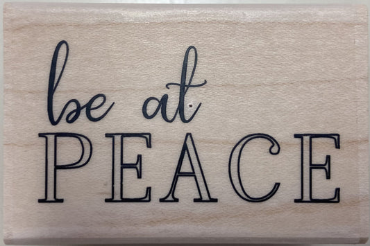 IO BE AT PEACE WOOD STAMP
