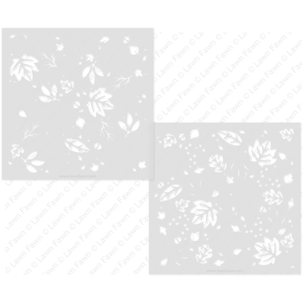 LF FALL LEAVES BACKGROUND STENCILS 6X6