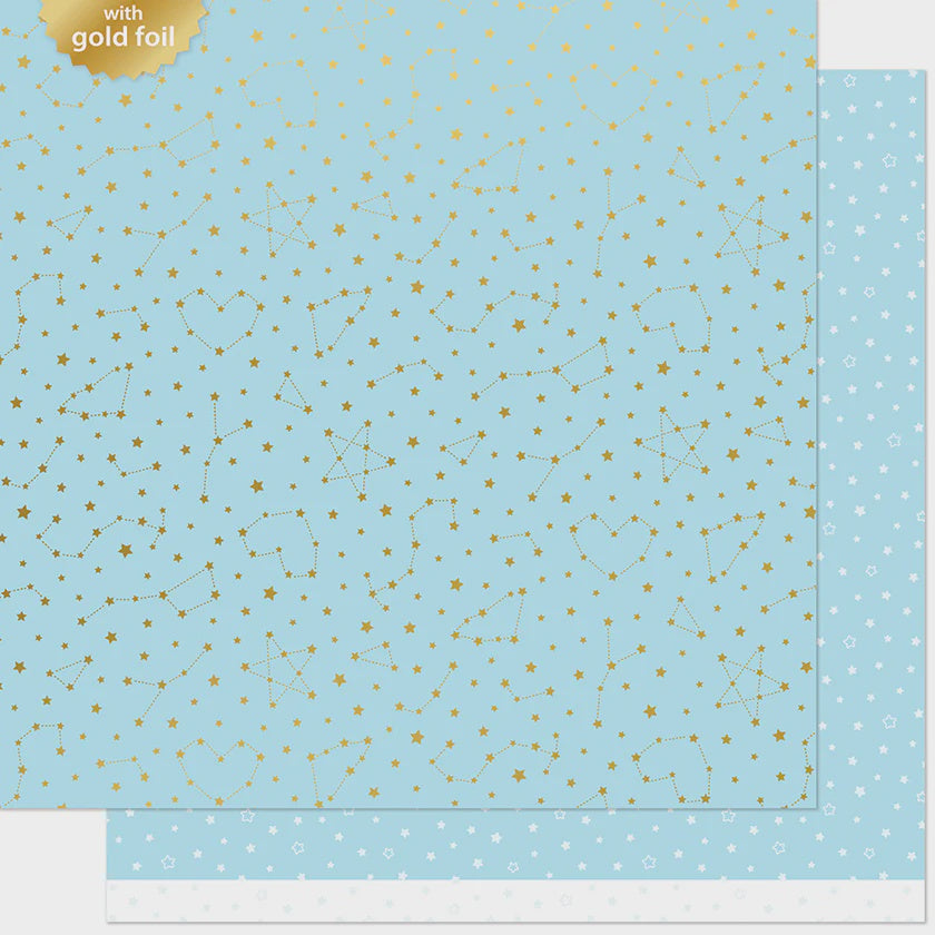 LF TWINKLING BLUE 12X12 FOILED PAPER